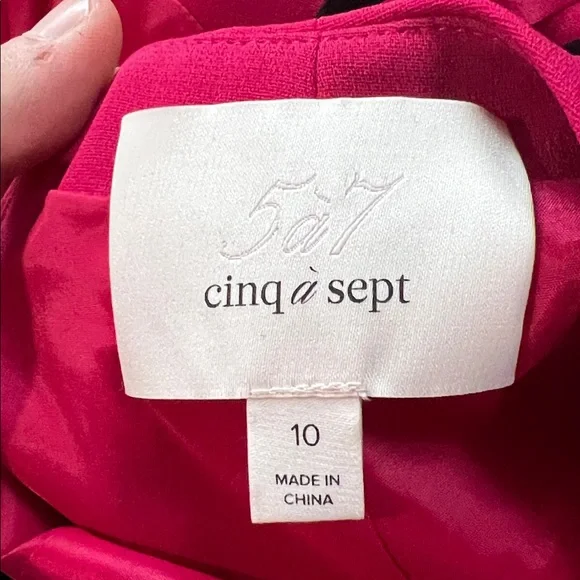 Cinq à Sept Cerise Pink Black Sequin Lace-Up Corset Mini Dress Size 10 - Picture 10 of 15